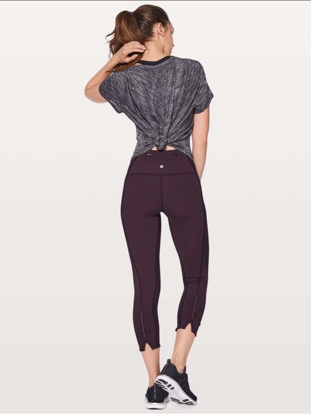 Lululemon On Your Mark Crop Leggings Black Cherry Size 8 Lululemon Leggings